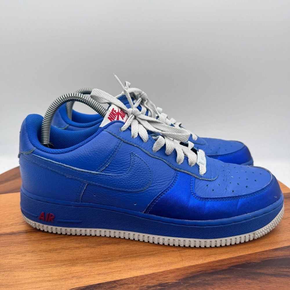 Nike By You Air Force 1 Low Shoes Mens 9.5 Blue Basketball Athletic Sneakers